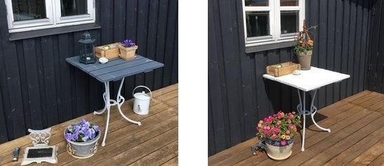 Havemøbler malet med kalkmaling udendørs