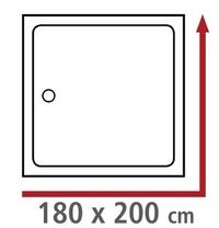 Badeforhæng i størrelse 180x200 til brusekabine