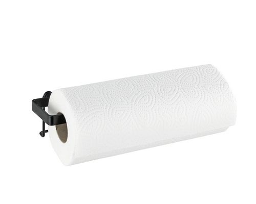 køkkenrulleholder til væg i sort metal fra wenko