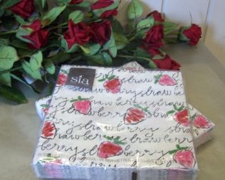 servietter med jordbær fra Sia.