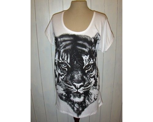 Billede af Bluse med print. Hvid.