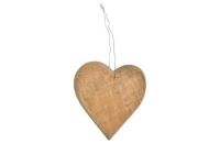 julehjerte i træ til  ophæng med jernsnor