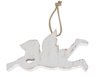 juleengel i træ til ophæng.