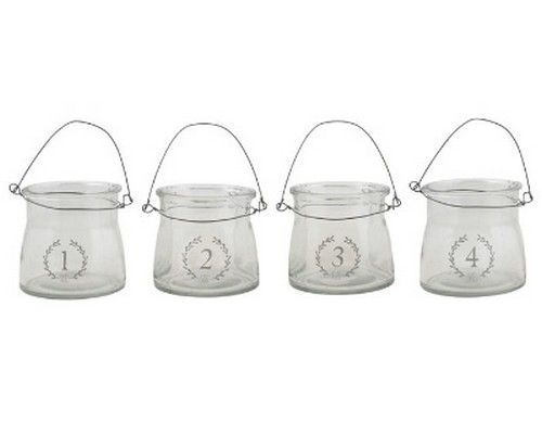 Adventsstager i glas.