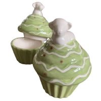 Muffinform i keramik med låg som påske pynt
