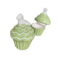 Muffinform i keramik i grøn med låg som påske pynt