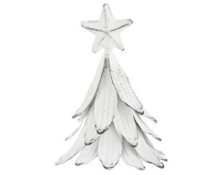 julepynt - et lille juletræ i hvid metal fra ib laursen