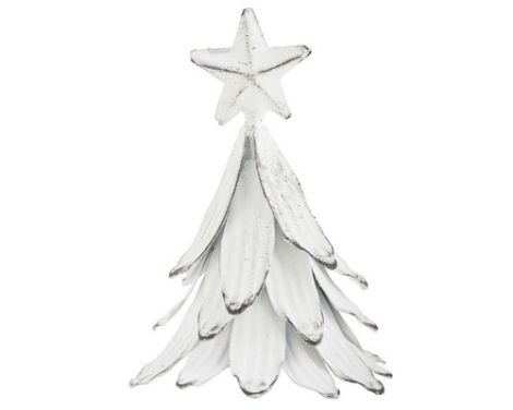 julepynt - et lille juletræ i hvid metal fra ib laursen