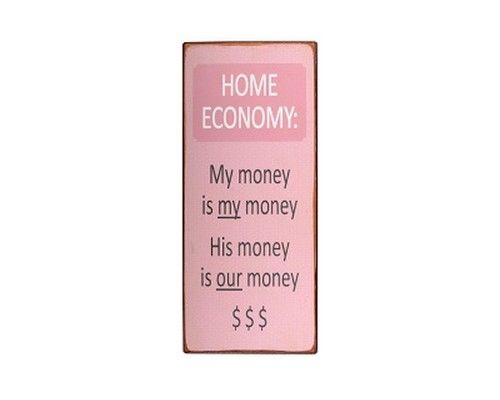 Billede af Metalskilt med tekst - Home Economy