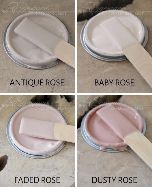 Alle rosa lyserøde farver kalkmaling til sammenligning fra jeanne d'arc