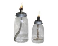 Et foto af en glas olielampe - lille