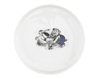 ET foto af en rasmus klump tallerken blå fra Mette Ditmer i porcelæn