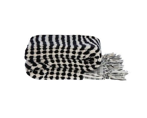 store og bløde håndklæder - badehåndklæde sort og hvid i bomuld