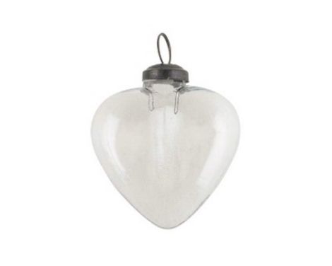 klare julekugler - hjerte i klart glas fra ib laursen