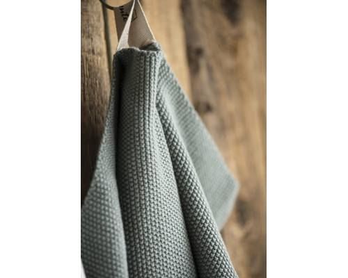 Trend foto af et strikket gæstehåndklæde i mos grøn fra ib laursen