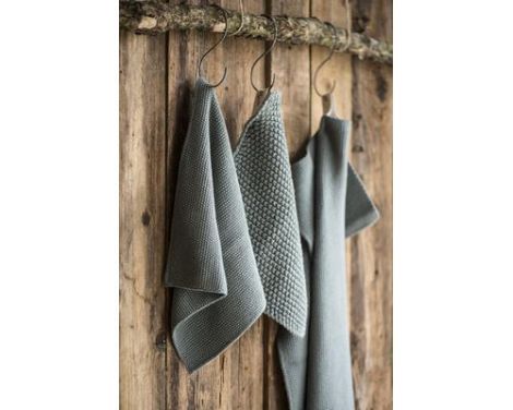 Trend foto af strikkede karklude bomuld mos grøn fra ib laursen