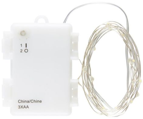 Et foto af en udendørs led lyskæde med 20 lys til batteri fra ib laursen