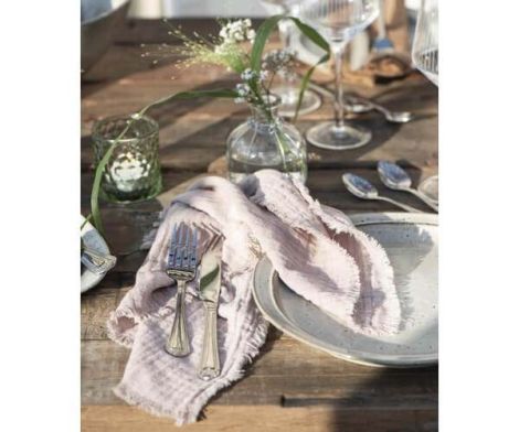 Trend foto af rosa stofservietter dobbelvævede til borddækningen fra ib laursen