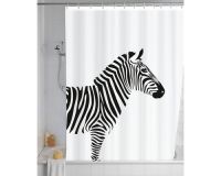 Trend foto af et zebra badeforhæng tekstil med vægtbånd fra wenko