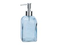 blå sæbedispenser i glas fra wenko
