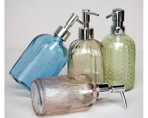  blå sæbedispenser glas fra wenko