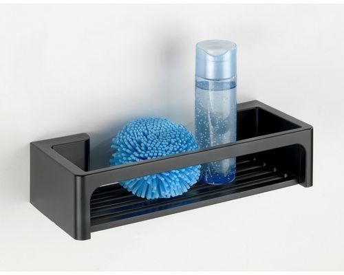  plastik hylder til badeværelse og bruseniche sort bralia serien fra wenko