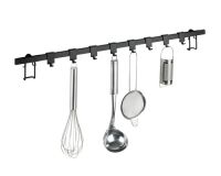 køkkenstang med kroge sort vægophæng gala serien fra wenko