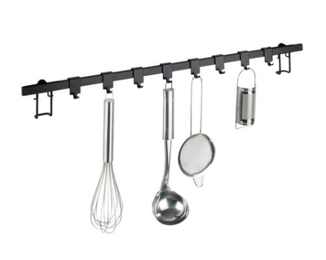 køkkenstang med kroge sort vægophæng gala serien fra wenko