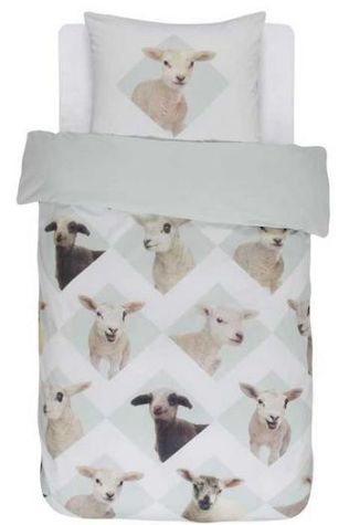 Børnesengetøj med dyr får-lam i bomuld fra covers og co