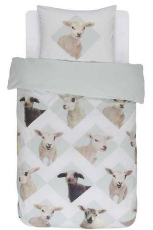 Børnesengetøj med dyr får-lam i bomuld fra covers og co