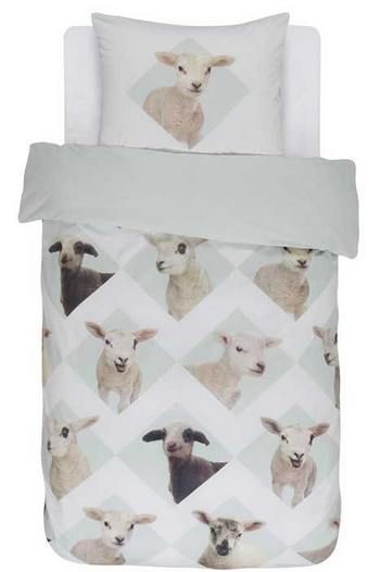 Børnesengetøj med dyr får-lam i bomuld fra covers og co