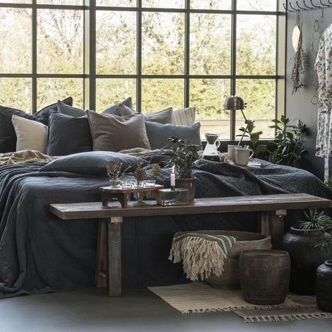 Sengetæppe blå fra ib laursen historical blue