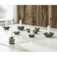 Ib laursen lysestage messing til fyrfadslys sæt med 3 lysestager