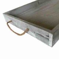 Serveringsbakke i træ grå fra i.c. lauring