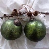 Grøn julekugle stor i glas til ophæng