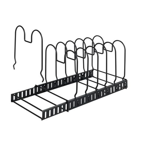 Grydelågsholder til skuffe sort metal fra wenko