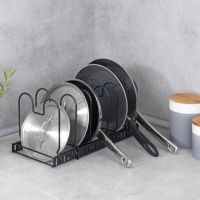 Grydelågholder til skuffe holder til grydelåg i sort metal fra wenko