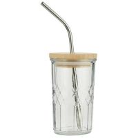 Glas med låg og sugerør drikkeglas til haven fra ib laursen