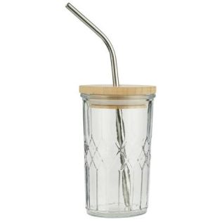 Glas med låg og sugerør drikkeglas til haven fra ib laursen