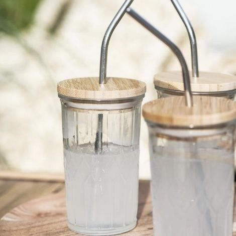 Glas med låg og sugerør drikkeglas fra ib laursen