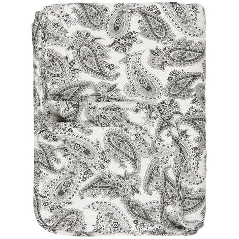 Ib Laursen quiltet tæppe sort og hvid i bomuld