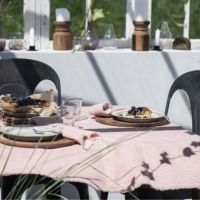 Lyserød plaid i bomuld fra ib laursen