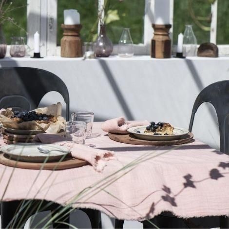 Lyserød plaid i bomuld fra ib laursen