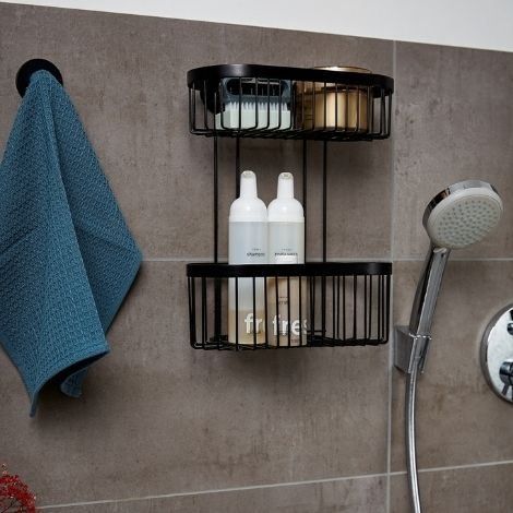 Hylde til brusekabine sort serien Wenko classic plus 