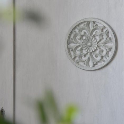 Ornamenter i træ til møbler rund med udskæringer