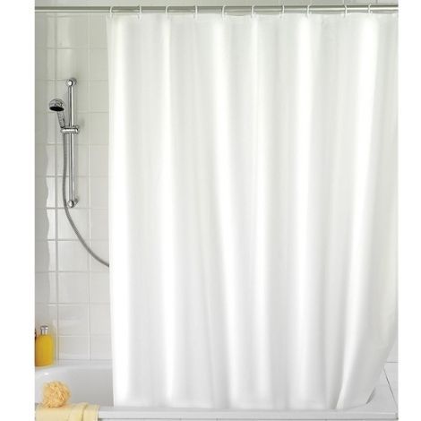 Hvidt badeforhæng 180x200 polyester fra wenko