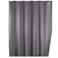 Badeforhæng grå polyester med tyngdebånd 180x200 fra wenko