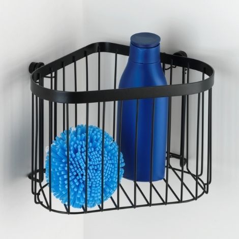 Badeværelses hjørnehylde sort classic plus fra wenko