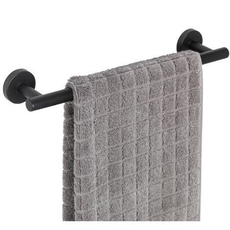 Sort håndklædestang 40 cm. væghængt fra wenko