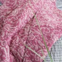 Rosa plaid bomuld paisley mønster vintage pink fra ib laursen
